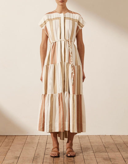 Shona Joy Tiered Midi Dress