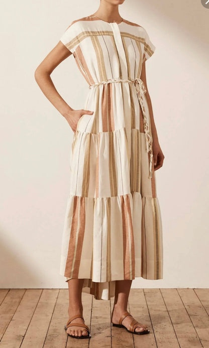 Shona Joy Tiered Midi Dress